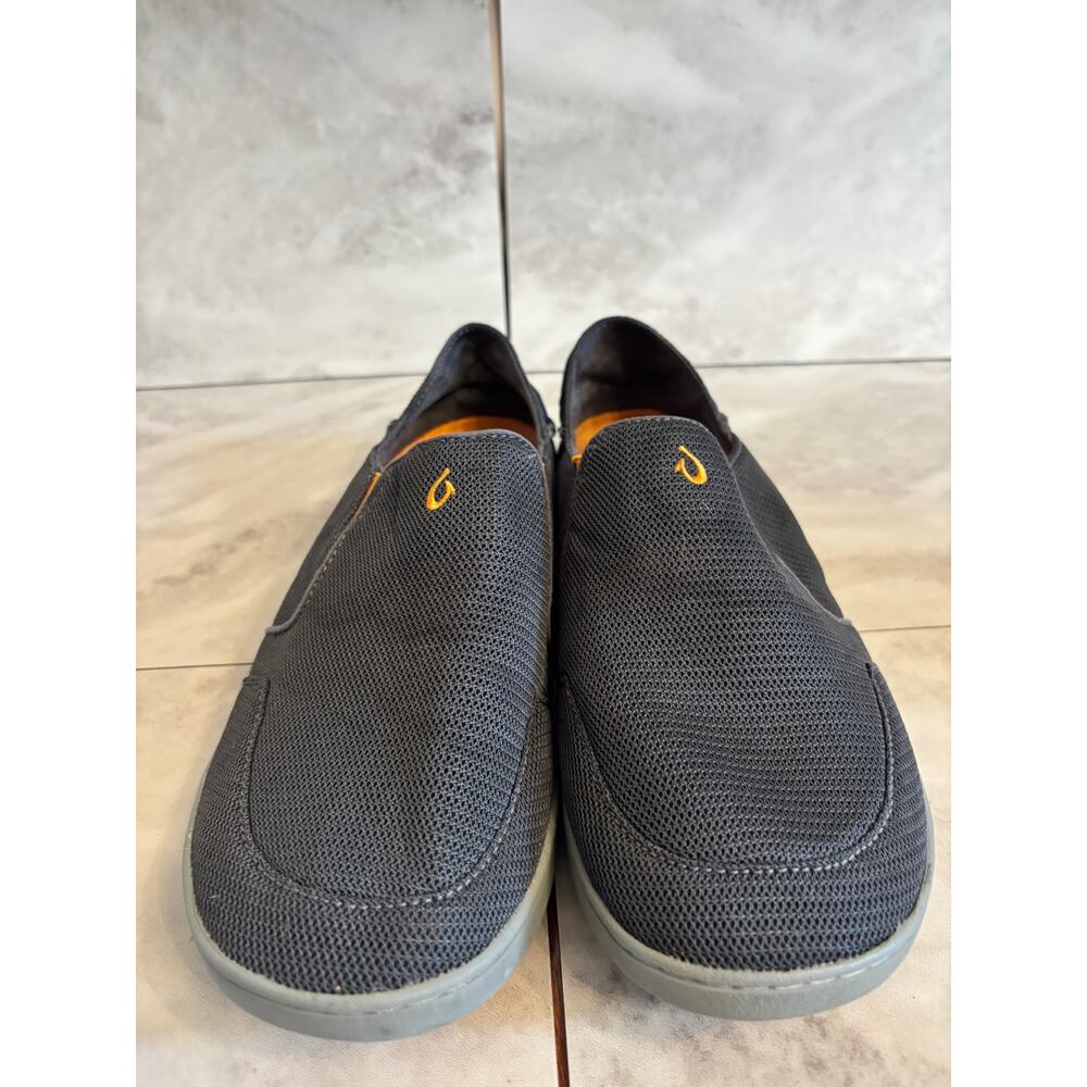 OLUKAI Nohea Mesh Dark Shadow Charcoal Orange Shoes 10188-4242 Men's Size 10 - Picture 2 of 7